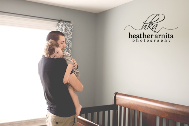 family lifestyle session lewis center ohio fbig brother with dad by crib
